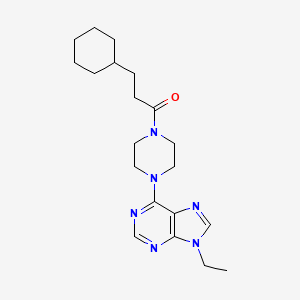 3-Cyclohexyl-1-[4-(9-ethylpurin-6-yl)piperazin-1-yl]propan-1-one