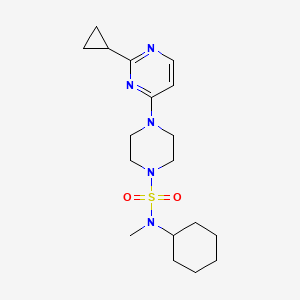 molecular formula C18H29N5O2S B6752375 N-cyclohexyl-4-(2-cyclopropylpyrimidin-4-yl)-N-methylpiperazine-1-sulfonamide 