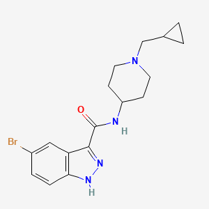 molecular formula C17H21BrN4O B6752410 5-bromo-N-[1-(cyclopropylmethyl)piperidin-4-yl]-1H-indazole-3-carboxamide 