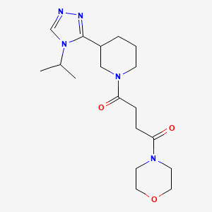 molecular formula C18H29N5O3 B6752422 1-Morpholin-4-yl-4-[3-(4-propan-2-yl-1,2,4-triazol-3-yl)piperidin-1-yl]butane-1,4-dione 