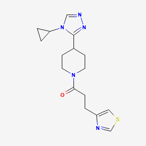 1-[4-(4-Cyclopropyl-1,2,4-triazol-3-yl)piperidin-1-yl]-3-(1,3-thiazol-4-yl)propan-1-one