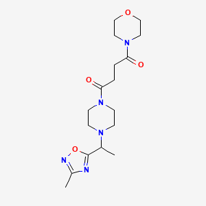 1-[4-[1-(3-Methyl-1,2,4-oxadiazol-5-yl)ethyl]piperazin-1-yl]-4-morpholin-4-ylbutane-1,4-dione