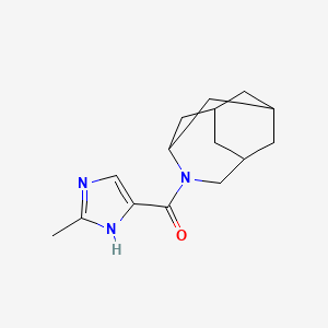 molecular formula C15H21N3O B6752505 4-azatricyclo[4.3.1.13,8]undecan-4-yl-(2-methyl-1H-imidazol-5-yl)methanone 