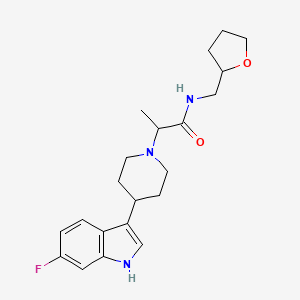 2-[4-(6-fluoro-1H-indol-3-yl)piperidin-1-yl]-N-(oxolan-2-ylmethyl)propanamide