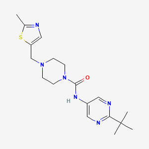 N-(2-tert-butylpyrimidin-5-yl)-4-[(2-methyl-1,3-thiazol-5-yl)methyl]piperazine-1-carboxamide