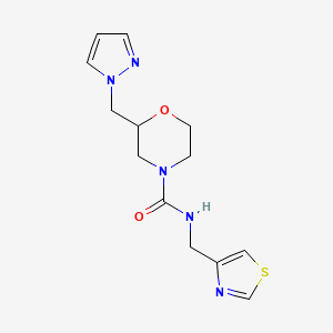 2-(pyrazol-1-ylmethyl)-N-(1,3-thiazol-4-ylmethyl)morpholine-4-carboxamide