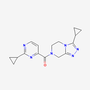 (3-cyclopropyl-6,8-dihydro-5H-[1,2,4]triazolo[4,3-a]pyrazin-7-yl)-(2-cyclopropylpyrimidin-4-yl)methanone