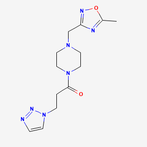 1-[4-[(5-Methyl-1,2,4-oxadiazol-3-yl)methyl]piperazin-1-yl]-3-(triazol-1-yl)propan-1-one