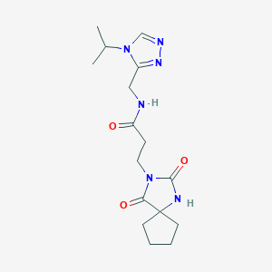 3-(2,4-dioxo-1,3-diazaspiro[4.4]nonan-3-yl)-N-[(4-propan-2-yl-1,2,4-triazol-3-yl)methyl]propanamide