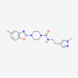 4-(5-methyl-1,3-benzoxazol-2-yl)-N-[2-(1-methylpyrazol-4-yl)ethyl]piperazine-1-carboxamide