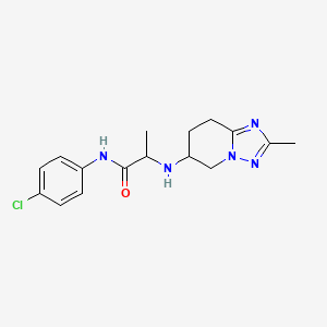 molecular formula C16H20ClN5O B6752664 N-(4-chlorophenyl)-2-[(2-methyl-5,6,7,8-tetrahydro-[1,2,4]triazolo[1,5-a]pyridin-6-yl)amino]propanamide 