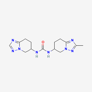 molecular formula C14H20N8O B6752678 1-(2-Methyl-5,6,7,8-tetrahydro-[1,2,4]triazolo[1,5-a]pyridin-6-yl)-3-(5,6,7,8-tetrahydro-[1,2,4]triazolo[1,5-a]pyridin-6-yl)urea 