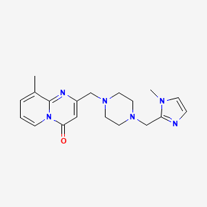 molecular formula C19H24N6O B6752695 9-Methyl-2-[[4-[(1-methylimidazol-2-yl)methyl]piperazin-1-yl]methyl]pyrido[1,2-a]pyrimidin-4-one 