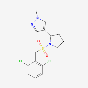 4-[1-[(2,6-Dichlorophenyl)methylsulfonyl]pyrrolidin-2-yl]-1-methylpyrazole