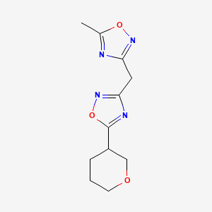 3-[(5-Methyl-1,2,4-oxadiazol-3-yl)methyl]-5-(oxan-3-yl)-1,2,4-oxadiazole