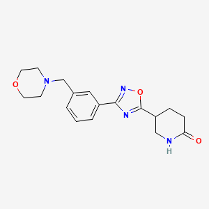 5-[3-[3-(Morpholin-4-ylmethyl)phenyl]-1,2,4-oxadiazol-5-yl]piperidin-2-one