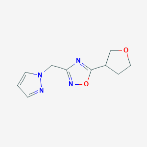 molecular formula C10H12N4O2 B6752749 5-(Oxolan-3-yl)-3-(pyrazol-1-ylmethyl)-1,2,4-oxadiazole 