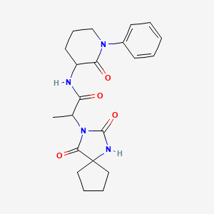 2-(2,4-dioxo-1,3-diazaspiro[4.4]nonan-3-yl)-N-(2-oxo-1-phenylpiperidin-3-yl)propanamide