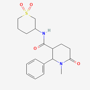 molecular formula C18H24N2O4S B6752786 N-(1,1-dioxothian-3-yl)-1-methyl-6-oxo-2-phenylpiperidine-3-carboxamide 