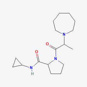 molecular formula C17H29N3O2 B6752790 1-[2-(azepan-1-yl)propanoyl]-N-cyclopropylpyrrolidine-2-carboxamide 