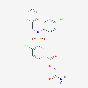 molecular formula C22H18Cl2N2O5S B067528 (2-Amino-2-oxoethyl) 3-[benzyl-(4-chlorophenyl)sulfamoyl]-4-chlorobenzoate CAS No. 188201-16-3