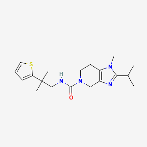 molecular formula C19H28N4OS B6752820 1-methyl-N-(2-methyl-2-thiophen-2-ylpropyl)-2-propan-2-yl-6,7-dihydro-4H-imidazo[4,5-c]pyridine-5-carboxamide 