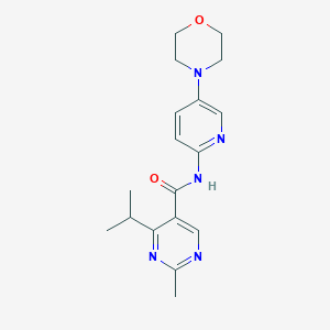 molecular formula C18H23N5O2 B6752827 2-methyl-N-(5-morpholin-4-ylpyridin-2-yl)-4-propan-2-ylpyrimidine-5-carboxamide 