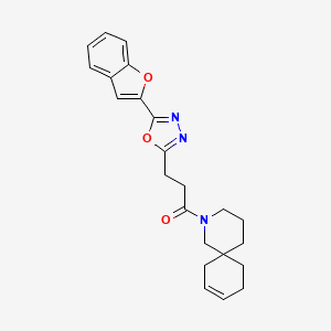 molecular formula C23H25N3O3 B6752828 1-(2-Azaspiro[5.5]undec-9-en-2-yl)-3-[5-(1-benzofuran-2-yl)-1,3,4-oxadiazol-2-yl]propan-1-one 