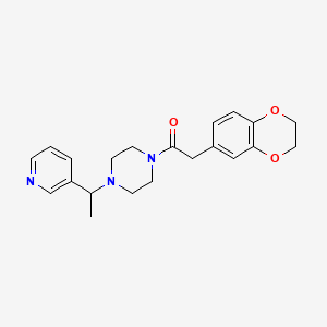 2-(2,3-Dihydro-1,4-benzodioxin-6-yl)-1-[4-(1-pyridin-3-ylethyl)piperazin-1-yl]ethanone