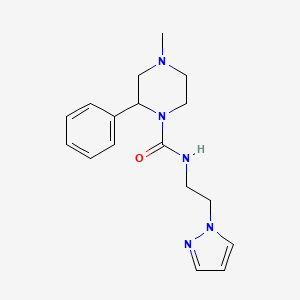 molecular formula C17H23N5O B6752860 4-methyl-2-phenyl-N-(2-pyrazol-1-ylethyl)piperazine-1-carboxamide 