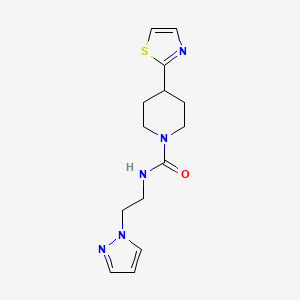 molecular formula C14H19N5OS B6752866 N-(2-pyrazol-1-ylethyl)-4-(1,3-thiazol-2-yl)piperidine-1-carboxamide 