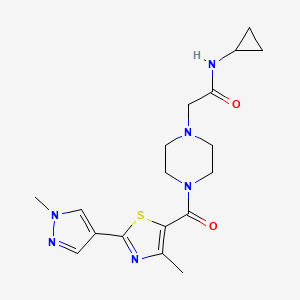 N-cyclopropyl-2-[4-[4-methyl-2-(1-methylpyrazol-4-yl)-1,3-thiazole-5-carbonyl]piperazin-1-yl]acetamide