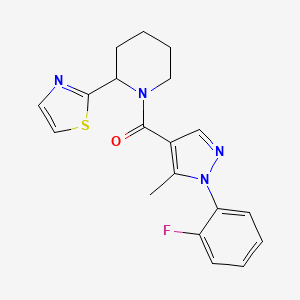 [1-(2-Fluorophenyl)-5-methylpyrazol-4-yl]-[2-(1,3-thiazol-2-yl)piperidin-1-yl]methanone