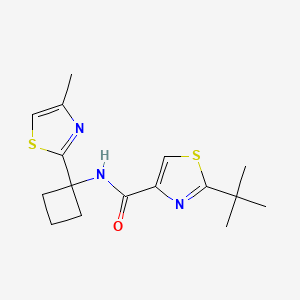 molecular formula C16H21N3OS2 B6752898 2-tert-butyl-N-[1-(4-methyl-1,3-thiazol-2-yl)cyclobutyl]-1,3-thiazole-4-carboxamide 