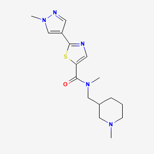 N-methyl-N-[(1-methylpiperidin-3-yl)methyl]-2-(1-methylpyrazol-4-yl)-1,3-thiazole-5-carboxamide