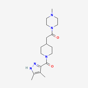 2-[1-(4,5-dimethyl-1H-pyrazole-3-carbonyl)piperidin-4-yl]-1-(4-methylpiperazin-1-yl)ethanone