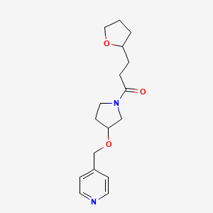 molecular formula C17H24N2O3 B6752912 3-(Oxolan-2-yl)-1-[3-(pyridin-4-ylmethoxy)pyrrolidin-1-yl]propan-1-one 