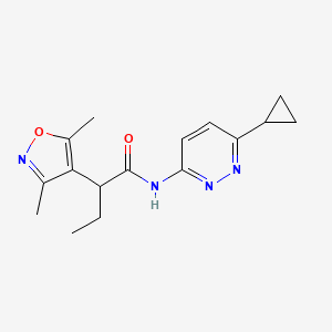 N-(6-cyclopropylpyridazin-3-yl)-2-(3,5-dimethyl-1,2-oxazol-4-yl)butanamide