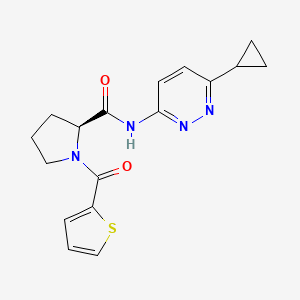 molecular formula C17H18N4O2S B6752927 (2S)-N-(6-cyclopropylpyridazin-3-yl)-1-(thiophene-2-carbonyl)pyrrolidine-2-carboxamide 