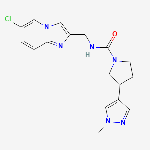 N-[(6-chloroimidazo[1,2-a]pyridin-2-yl)methyl]-3-(1-methylpyrazol-4-yl)pyrrolidine-1-carboxamide