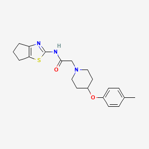 molecular formula C20H25N3O2S B6752964 N-(5,6-dihydro-4H-cyclopenta[d][1,3]thiazol-2-yl)-2-[4-(4-methylphenoxy)piperidin-1-yl]acetamide 