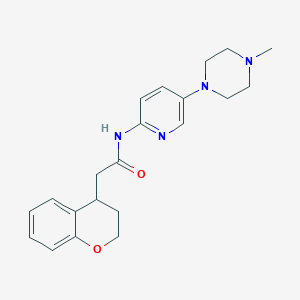 molecular formula C21H26N4O2 B6752999 2-(3,4-dihydro-2H-chromen-4-yl)-N-[5-(4-methylpiperazin-1-yl)pyridin-2-yl]acetamide 