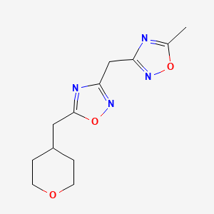 3-[(5-Methyl-1,2,4-oxadiazol-3-yl)methyl]-5-(oxan-4-ylmethyl)-1,2,4-oxadiazole