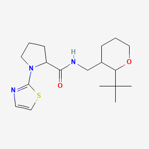 N-[(2-tert-butyloxan-3-yl)methyl]-1-(1,3-thiazol-2-yl)pyrrolidine-2-carboxamide