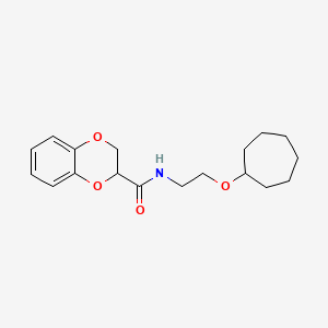 molecular formula C18H25NO4 B6753027 N-(2-cycloheptyloxyethyl)-2,3-dihydro-1,4-benzodioxine-3-carboxamide 