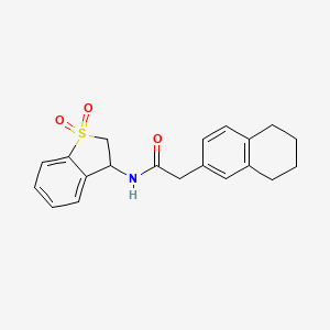 molecular formula C20H21NO3S B6753064 N-(1,1-dioxo-2,3-dihydro-1-benzothiophen-3-yl)-2-(5,6,7,8-tetrahydronaphthalen-2-yl)acetamide 