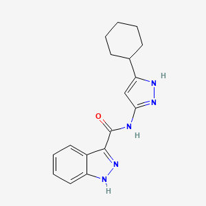 molecular formula C17H19N5O B6753071 N-(5-cyclohexyl-1H-pyrazol-3-yl)-1H-indazole-3-carboxamide 