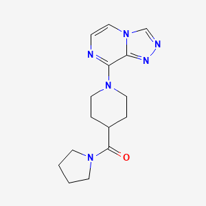 molecular formula C15H20N6O B6753076 Pyrrolidin-1-yl-[1-([1,2,4]triazolo[4,3-a]pyrazin-8-yl)piperidin-4-yl]methanone 