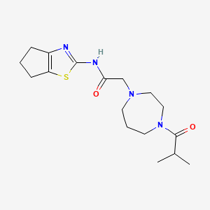 N-(5,6-dihydro-4H-cyclopenta[d][1,3]thiazol-2-yl)-2-[4-(2-methylpropanoyl)-1,4-diazepan-1-yl]acetamide