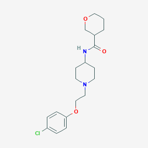 molecular formula C19H27ClN2O3 B6753123 N-[1-[2-(4-chlorophenoxy)ethyl]piperidin-4-yl]oxane-3-carboxamide 